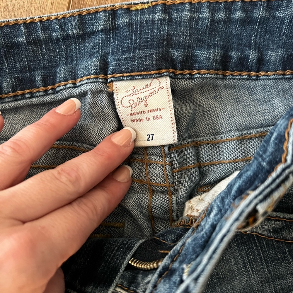 True Religion Dark Blue Distressed Jeans - Picture 5 of 6